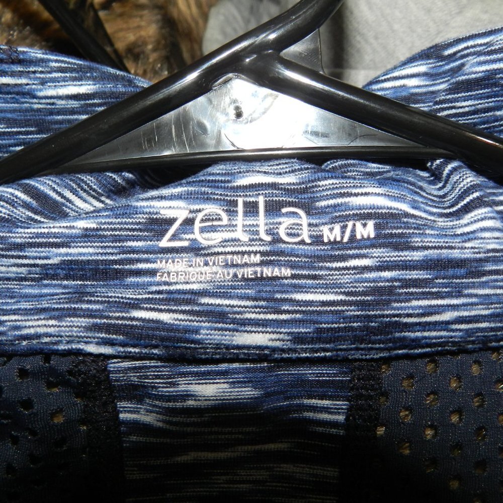 Zella Women Navy Blue Heather Zip Up Fitted Workout Thumbhole Jacket Size Medium - Picture 8 of 8